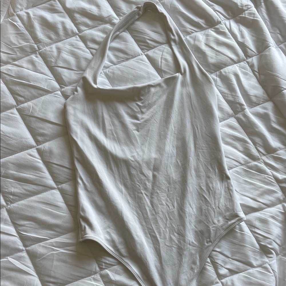 Babaton White Halter Bodysuit Top - Women